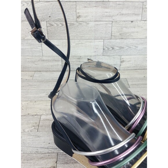 Louise Et Cie BIMO Platform Sandals Y2K Asymmetrical Straps Ankle Wrap Size 8M - Picture 10 of 14